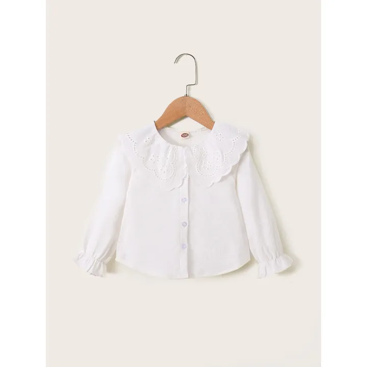 1-6%20Years%20Kids%20Girls%20Long%20Sleeve%20Top%20Lace%20Doll%20Collar%20Autumn%20Korean%20Style%20White%20Shirt%20Toddlers%20Girls%20Daily%20Versatile%20Clothes%20-%20Image%204
