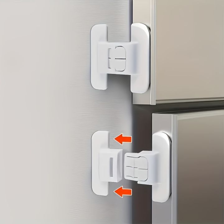 8Pcs Universal Refrigerator Lock Household Refrigerator Door Closer Multi-function Cabinet Door Lock Kids Security Protection
