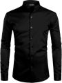 men's long sleeve black shirt casual men's full sleeve shirt. 
