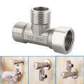 G1/2" T-Valve Toilet Diverter Valve T Adapter Three-way Water Pipe Splitter Diverter Valve Bath Bidet Sprayer Shower Fitting. 