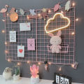 Home Wall Decoration DIY Art Iron Grid Decor Photo Frame Postcards Storage Wall Art Display Storage Rack Holder Shelf Organizer. 