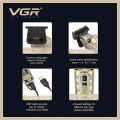 VGR Premium Metal Housing Hair Clipper LED Display, powder metallurgic Blade 5500-7000 RPM 4 Speed motor auto testing button USB charging 4 adjustable Taper Lever 4 Guide combs Runtime 240 min, V-901. 