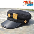 Anime JoJo's Bizarre Adventure Kujo Jotaro Cosplay Cap Unisex Adult Metal Badge Hat Prop.