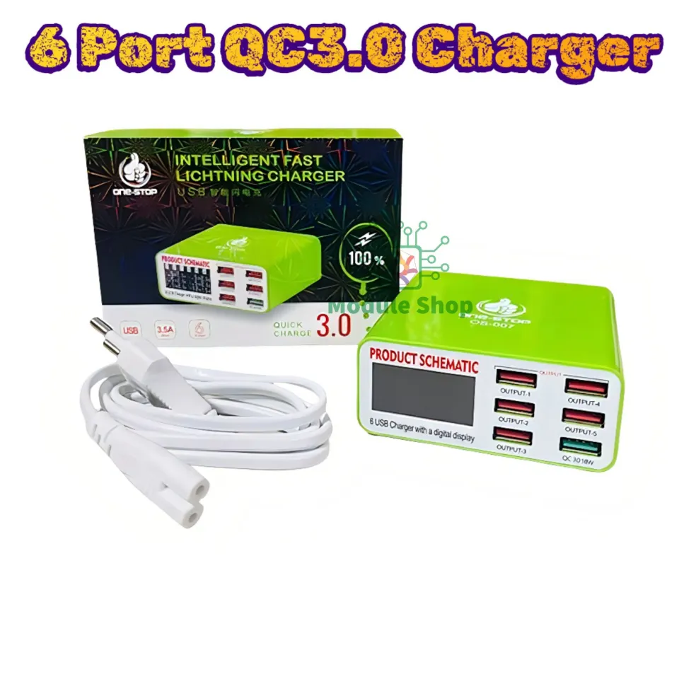 USB Digital Display Lightning Charger Suitable for charging all