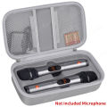 Wireless Microphone Case for PartyBox Wireless Two Microphone System Singing Karaoke Dual Mic Handheld Travel Storage Bag.