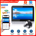Hollarm Tuya WiFi Door Peephole Camera Smart Radar Digital Door Camera Smart Life Motion Detect Video Intercom For Home Security.