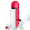 Portable Water Bottle With Built-in Pill Box for Medicines, Vitamins, Perfect for Outdoor, Gym, Fitness, Camping and Traveling. 