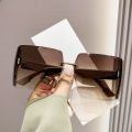 Women Fashion Rimless Beach Gradient Sunglass Original Lady Retro UV400 Eyeglasses. 