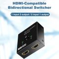 Bi Direction Switch HDTV 2.0 4K 30/60HZ HDTV Splitter Switcher 1x2 2x1 New Dual 2 Ports Adapter Converter Supports Ultra HD 4K. 