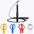 High Fast Speed Rope Wire Rope Jump Skipping Black Rope Aluminum Handle Adjustable Steel For Fitness with Durable Opp Bag. 