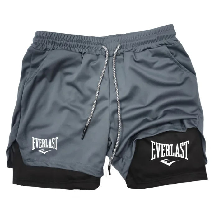 Men Running Shorts 2 In 1 Double-deck Sport Shorts Sportswear Gym Fitness Short Pants Training Jogging Bottom Men's Clothing