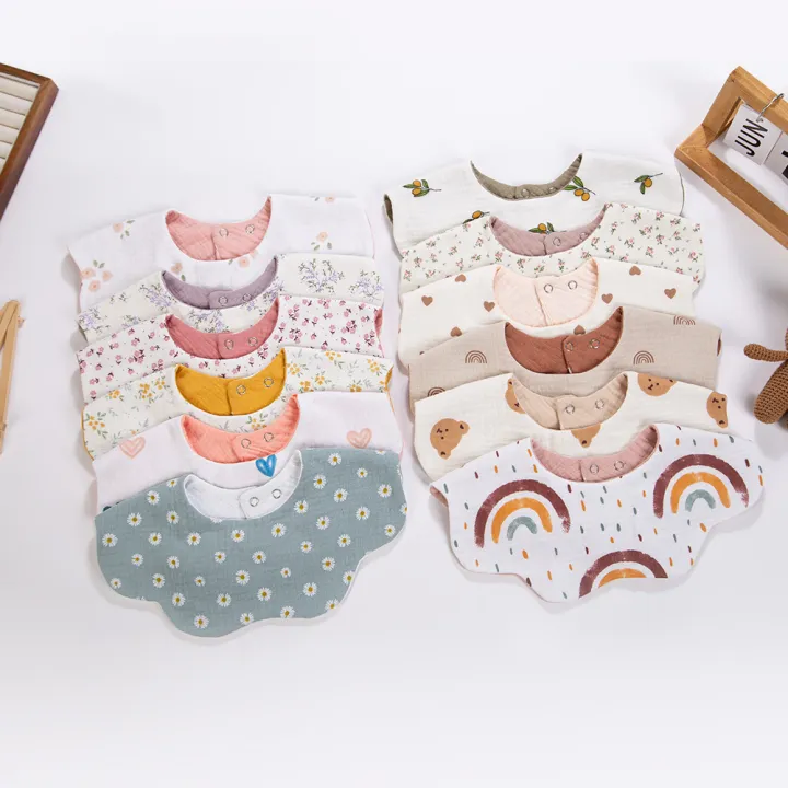 3Pcs/Lot%20Cute%20Bear%20Flower%20Print%20Baby%20Bibs%20Muslin%20Cotton%20Double%20Side%20Infant%20Boys%20Girls%20Feeding%20Burp%20Cloths%20Thicken%20Adjustable%20Bib%20-%20Image%206