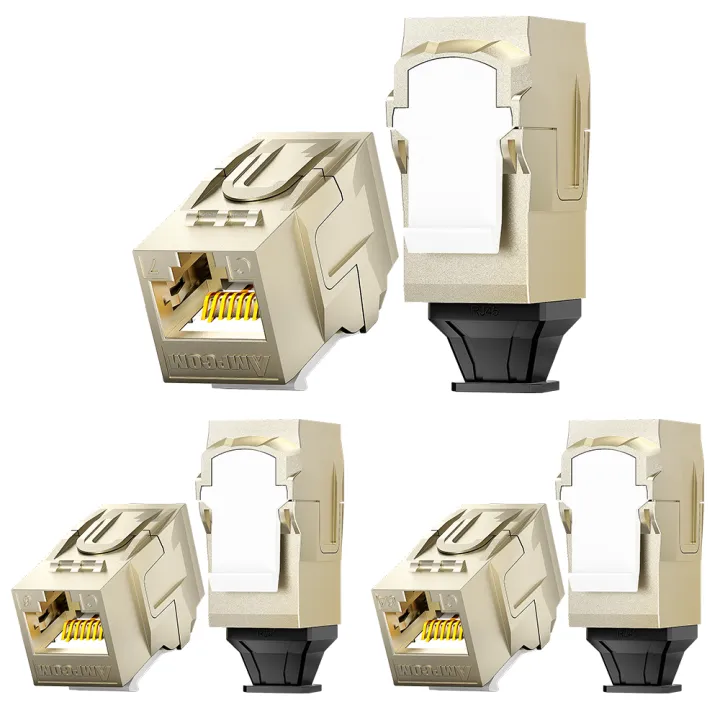 AMPCOM%20RJ45%20STP%20Zinc%20Alloy%20Feed-through%20Keystone%20Jack%20CAT7/6A/6,%2050U%20Gold%20Plated%20Network%20Plug%20Module%20Connector%20for%20Office,%20Home%20-%20Image%206