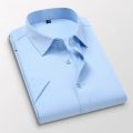 White Short-sleeved Shirt Men's Summer New Solid Color Ice Silk Thin Business Formal Casual Office No-iron Shirt Large Size 5XL. 