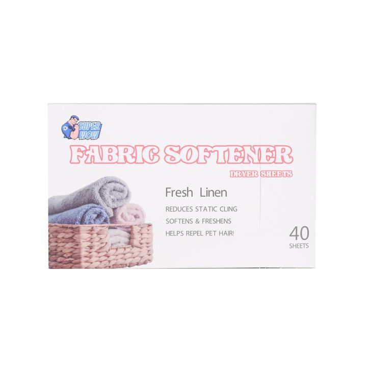 40sheets*1Pc Dryer Sheets Plant Based Formula Fabric Softener Sheets Reduce Static & Wrinkles Help Repel Pet Hair