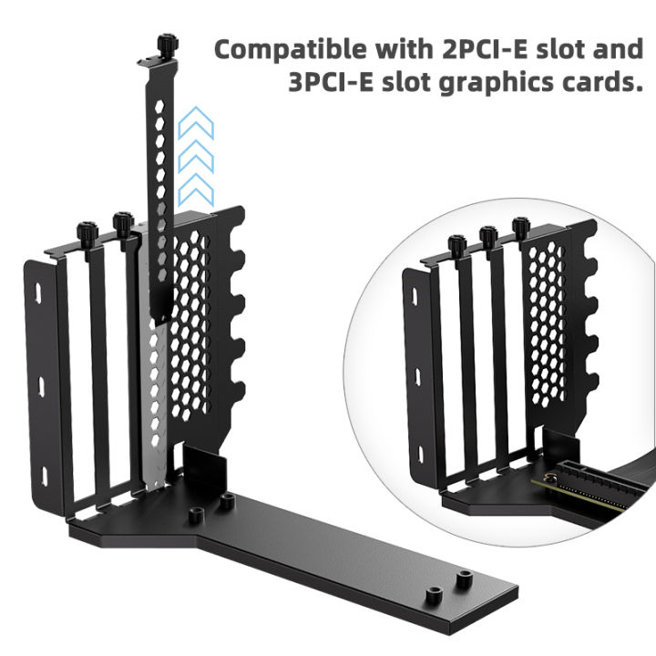 PCIE 3.0 4.0 x16 Universal Vertical GPU Holder Kit Riser ATX Matx Case ...