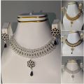 3 pcs silver set  fashionable rhinestones, water droplets, necklaces, earrings, jewelry sets, women's wedding accessories with high quaity earings. 