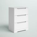 BM-Furniture 3 Drawer Dresser, Wood Chest Drawers Cabinet with Storage for Bedroom, White. 