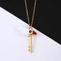 Anime Cardcaptor Sakura Keychain Bird Head Door Buckle Pendant Necklace for Women Men Kids Jewelry Accessories. 