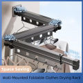 Folding Space Saver Hanger Wall-Mounted Foldable Aluminum Alloy Clothes Drying Rack for Balcony Bedroom Kitchen Living Room.