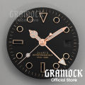 GRAMOCK Men's 29mm GMT 515 Quartz Pink Green Black Blue Watch Dial With Four Watch Hands Luminous Fit RONDA 515 Quartz Movement. 
