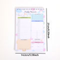 32sheets Cute Daily Planner Meal Planner Schedules Transparent PVC Hardcover Top Priorities Notepad Organizer Meal Plan Notebook. 