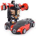 One Click Automatic Collision Deformation Robot Boy Gift Dual Form Toy Car Father Son Interactive Model Car. 