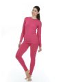 Pink Solid Thermal Set For Ladies. 