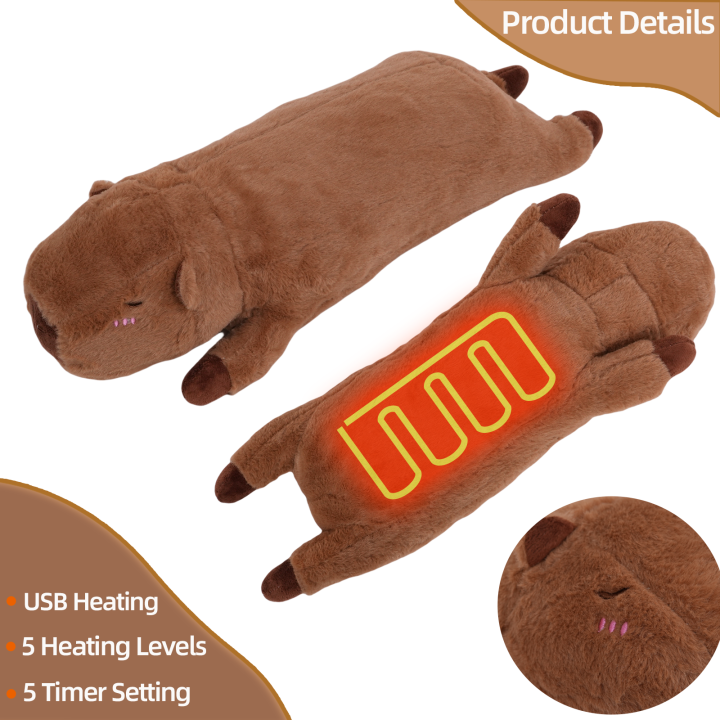Electric%20Heating%20Pad%20for%20Period%20Cramps%20Menstruation%20Heatable%20Stuffed%20Animals%20Capybara%20Plush%20with%20a%20Hot%20Soft%20Belly%20for%20Wife%20Women%20-%20Image%203