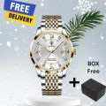 POEDAGAR Men's Watches Luxury Luminous Steel Band Wrist Watches Fashion Business Men's Quartz Watch for men.