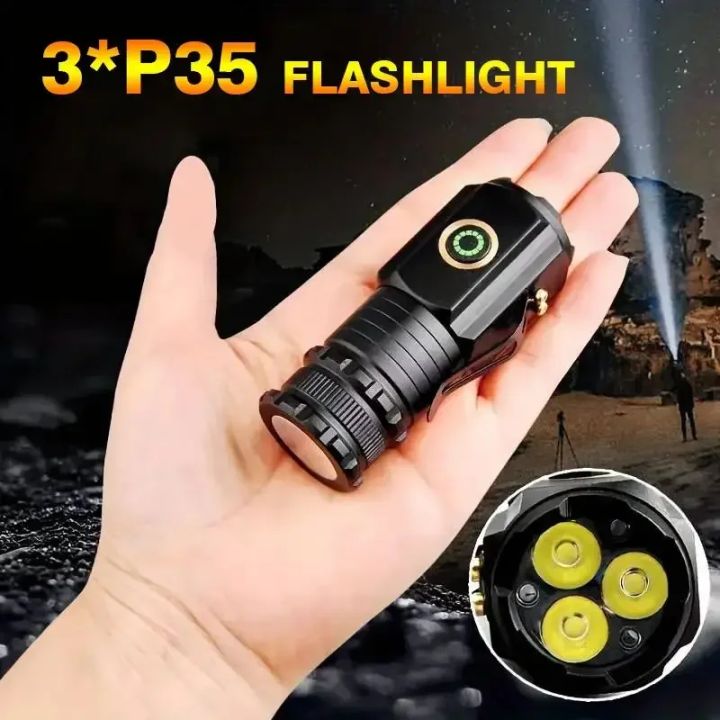 Super Bright LED Flashlight Powerful USB Charging  Magnet 5 Modes Aluminum Alloy Waterproof Mini Fishing Camping Lantern
