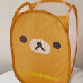 New Cartoon Rilakkuma Mesh Folding Large Capacity Laundry Basket Cute Portable Storage Frame Dormitory Household Laundry Basket. 