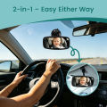 Shatterproof Baby Car Mirror, 360° Adjustable Wide Angle Rear View Mirror, 2-in-1 Mount for Safe Infant Observation While Drivin.