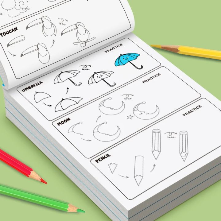 96%20Cartoon%20Patterns%20Fun%20Drawing%20Book%20Simple%204-step%20Tutorial%20on%20How%20To%20Complete%20Drawing%20Interactive%20Coloring%20Activity%20Book%20-%20Image%205