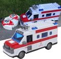 Remote Control Ambulance Truck, Open and Close Door, LED Lights RC Bus, Ambulance. 