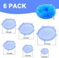 6 Pcs Silicone Stretch Lids – Reusable Food Grade Bowl, Cup & Can Covers in Different Sizes | Round Food Covers for Microwave & Freezer (No Color Choice). 