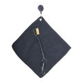 25*25CM Golf Towel Club Square Towel Easy To Pull Rope Hook Double-Sided Microfiber With Golf Brush. 