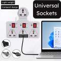4 Universal Socket 3 Switch Multi Three Pin Plug (White). 