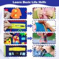 Toddler Busy Board - Montessori Toys , Educational Learning Sensory Busy Book, Airplane Car Travel Activities Toy.