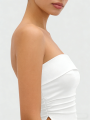 European and American Hot Girl  Simple Solid Color Sleeveless Short Vest for Women Commuting Style Strapless. 