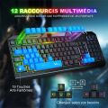 WisFox Gaming Keyboard, Ultra-Slim Quiet All-Metal Panel Computer Keyboard with Spill-Resistant Design. 