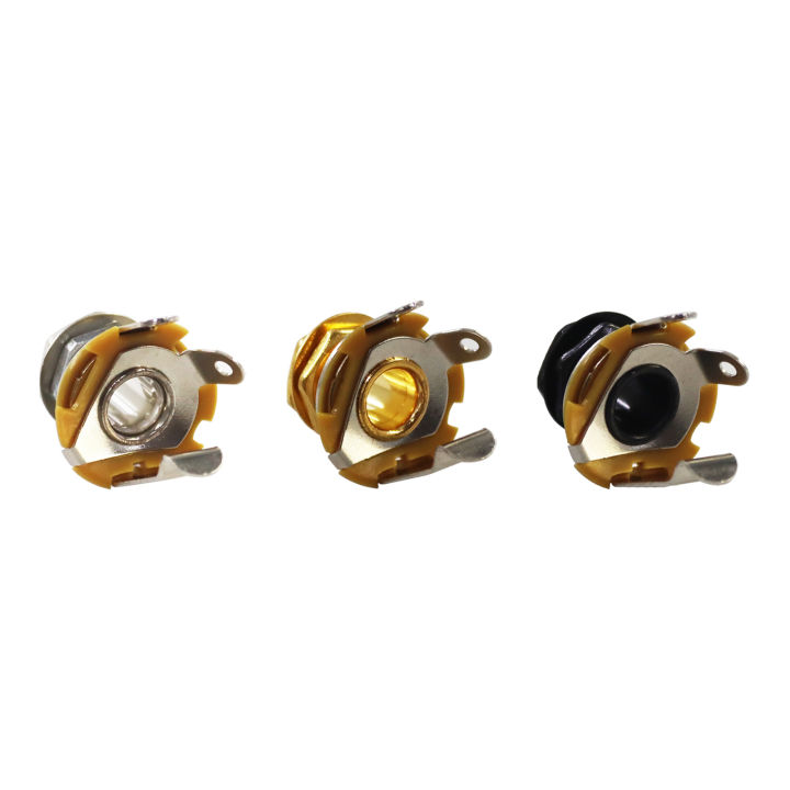 1/4'%206.35mm%20Guitar%20Mono%20Jack%20Socket,%20Replacement%20for%20ST/TL/LP/SG/Bass%20Style%20Electric%20Guitar,%20Golden/Chrome/Black%20-%20Image%202