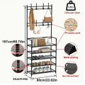 Clothes rack with shoe stand cloth hanger simple floor. 