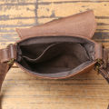 Genuine Leather Retro Sling Crossbody Bags Men Phone Key Organizer Bag Wallet Men's Flip Magnetic Buckle Shoulder Bag.