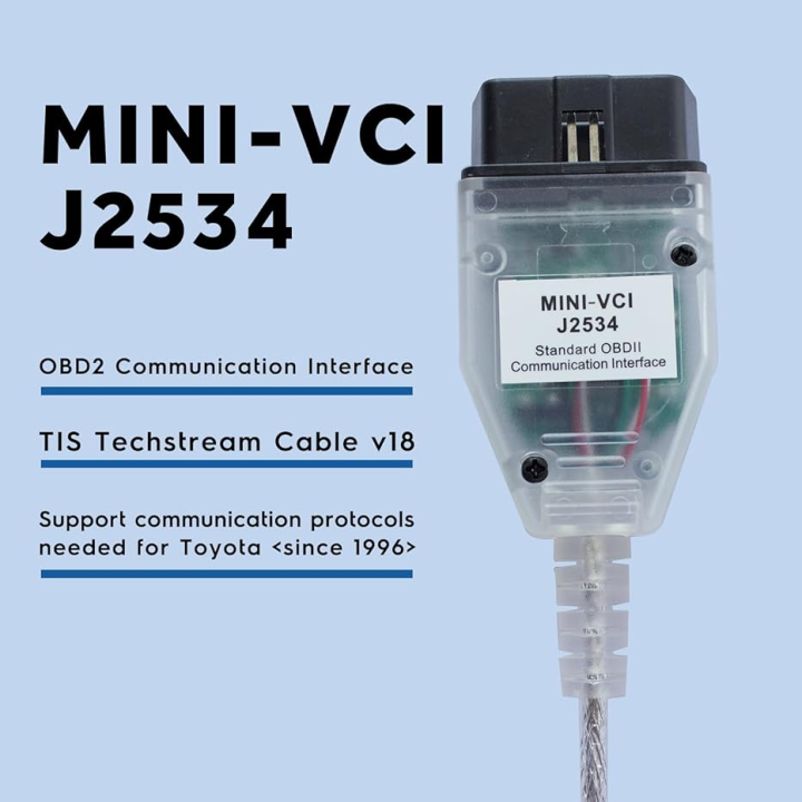 Mini VCI For Toyota TIS Techstream V18.00.008 FTDI OBD2 Diagnostic ...