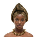 Shining Top Knotted African Headtie Women's Turban Cap Traditional African Headdress Auto Gele Head Wraps Nigerian Wedding Geles.