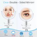 Table Vanity Magnifying Makeup Mirror Double Sided 1X 2X Magnification Cosmetic Compact Mirror Transparent Portable Handheld. 