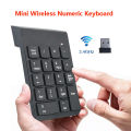 Mini Wireless Numeric Keyboard 2.4GHz Numpad 18 Keys Digital Pave numpad for Accounting Teller Laptop Notebook Tablets.
