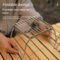 Outdoor Stainless Steel Stove Holder Camping Portable Folding Mini Barbecue Rack Pot Holder Baking Tray Holder. 