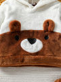 2025 Cute Baby Boys and Girls 2PCS Clothing Set Cartoon Pattern Hooded Long Sleeved Plush Suit Winter Warm Outfit for 0-1Y. 
